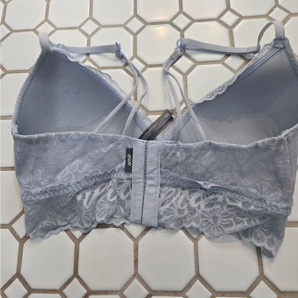 Aerie Floral Lace Longline Wirefree Bralette 32C - Picture 5 of 6